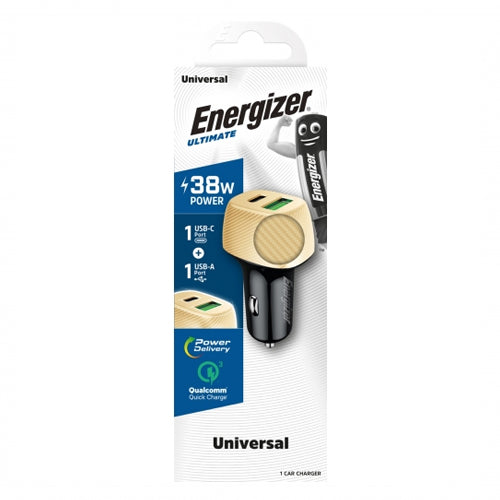 ENERGIZER CAR CHARGER 38W PD QC3.0 GOLD/BLACK