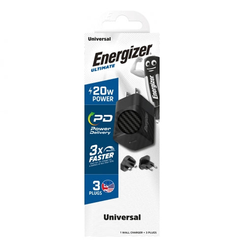 ENERGIZER PD WALL CHARGER 20W EU UK US BLACK