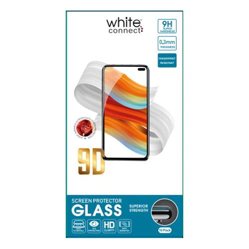 PACK OF 10 SAMSUNG S10 WHITE CONNECT COMPATIBLE 9D TEMPERED GLASSES