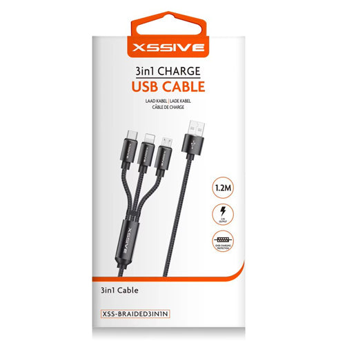 3IN1 LIGHTNING-MICRO-TYPE C XSSIVE CABLE