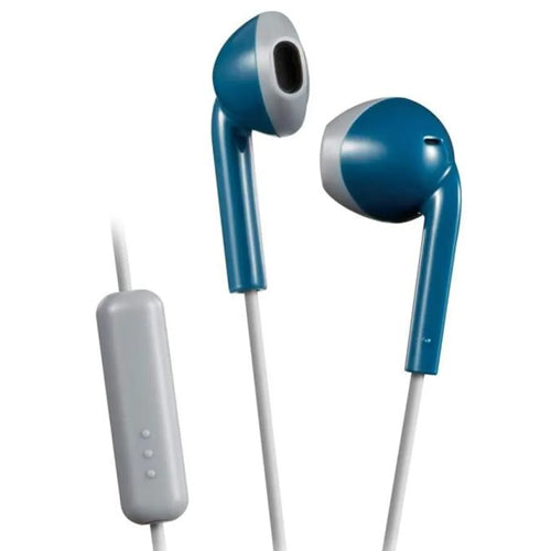 JVC EARBUDS MIC & REMOTE HA-F19M-AH Blue GRAY