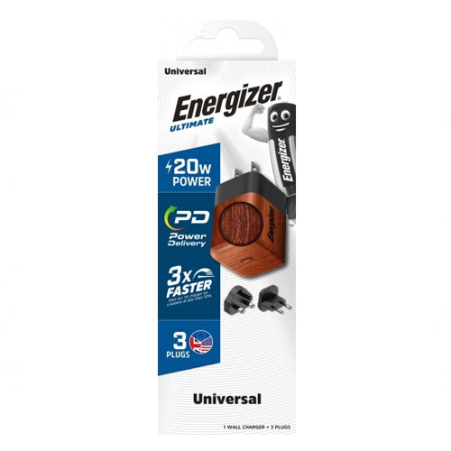 ENERGIZER WALLNUT BURL 20W MULTI-OUTLET WALL CHARGER