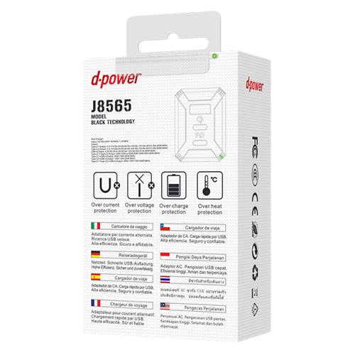D-Power Universal socket 65 W for mac + fast charge + usb J8565