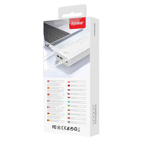D-Power Power Bank 20000 MAH USB + Type C Fast Charge P8586