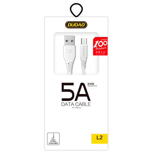 DUDAO USB / USB TYPE C CABLE 5A L2T 1M WHITE