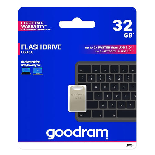 32 GB USB 3.2 GEN 2 UPO3 GOODRAM USB DRIVE - SILVER