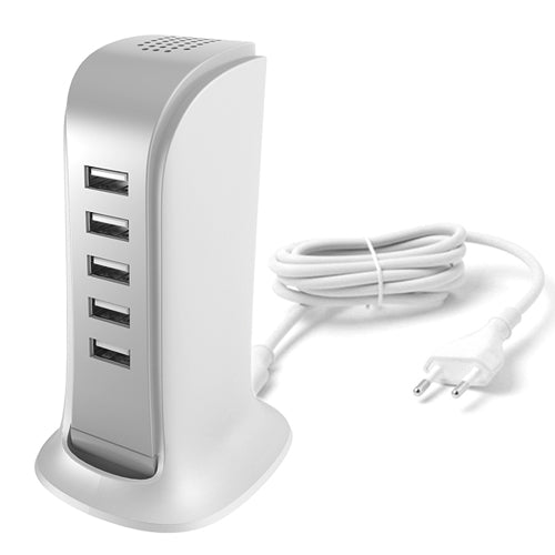 DUDAO 5X USB CHARGER WITH DUDAO CABLE;INTEGRATED EU POWER SUPPLY WHITE A5EU