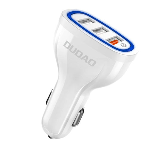 DUDAO CAR CHARGER FAST CHARGING QUICK CHARGE 3.0 QC3.0 2.4A 18W 3X USB WHITE R7S WHITE
