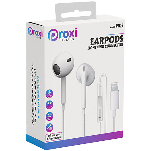 WIRED LIGHTNING EARPHONES WITH ACTIVATIONDIRECT USE AFTER PLUGIN P105