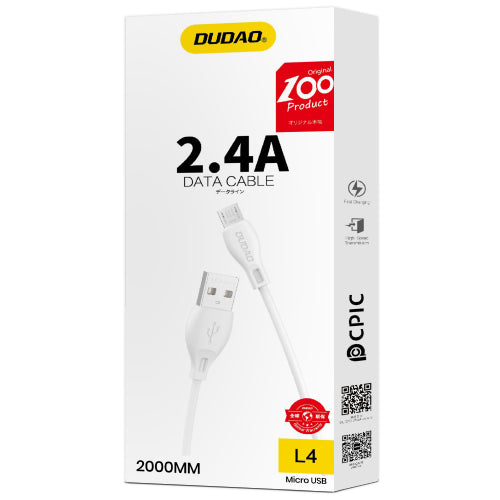 DUDAO CABLE MICRO USB CABLE 2.4A 2M WHITE L4M 2M WHITE