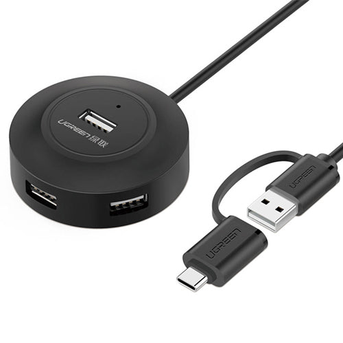 UGREEN HUB 4IN1 USB-A - 4XUSB-A 2.0 480MB/S 1M BLACK CR106