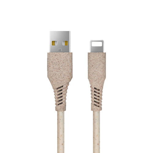 WHEAT FIBER CABLE - 1M LIGHTNING - 3A BULK 20 PACK