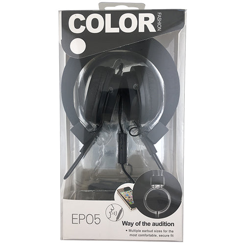 WIRED BASIK FOLDABLE & LIGHTWEIGHT HEADPHONES, BLACK-WAVE