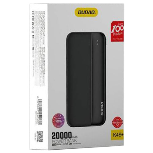 DUDAO POWERBANK 20000MAH 2XUSB-A 10W BLACK K4S+