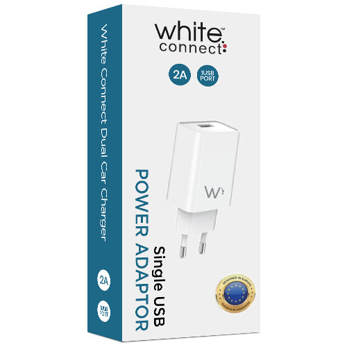 WHITE CONNECT SINGLE EU ADAPTOR