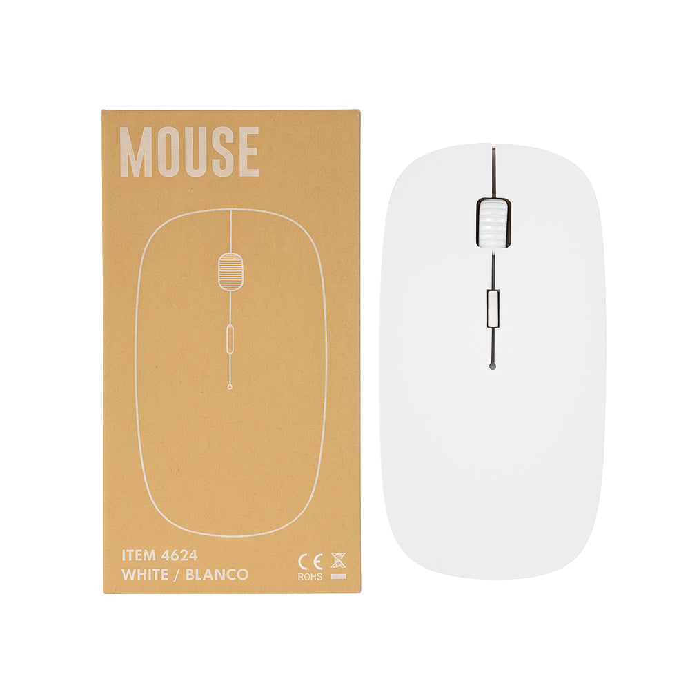 Souris Sans Fil Bluetooth Slim – Rechargeable, Clic Silencieux, Blanche – Réf. 4624