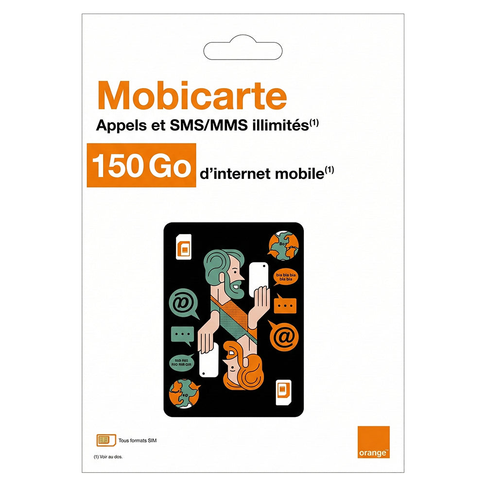 CARTE SIM PRÉPAYÉE ORANGE MOBICARTE 150GO 9,99€