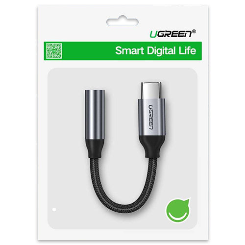 UGREEN HEADPHONE ADAPTER WITH 3.5MM MINI-JACK TO USB TYPE C 10CM GRAY