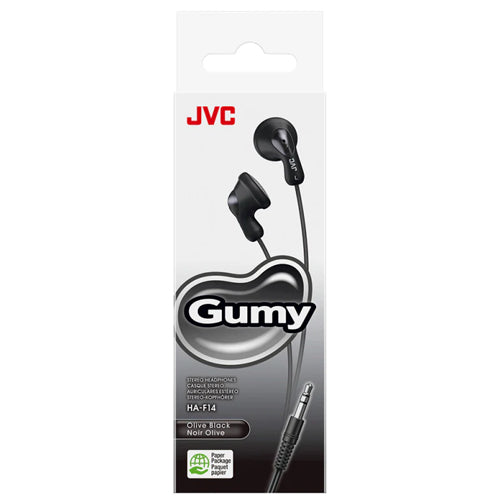 GUMY HA-F14BN WIRED EARPHONES, BLACK-JVC