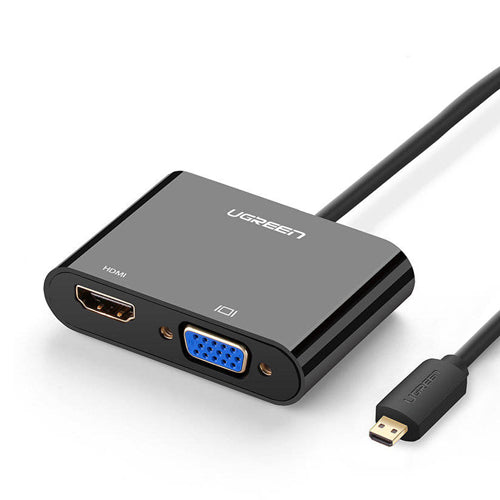 UGREEN MICRO HDMI - HDMI + VGA VIDEO ADAPTER 30CM BLACK MM115
