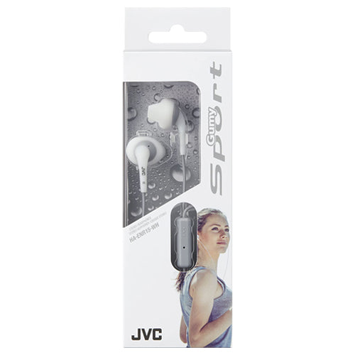 GUMY SPORT HA-ENR15-WH WIRED EARPHONES, WHITE & GREY-JVC