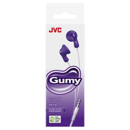 GUMY HA-F14 WIRED EARPHONES, PURPLE & WHITE-JVC
