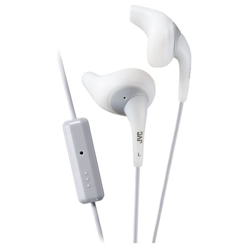 GUMY SPORT HA-ENR15-WH WIRED EARPHONES, WHITE & GREY-JVC