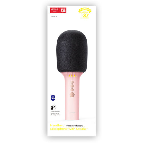 MICROPHONE KARAOKÉ SANS FIL JOYROOM AVEC HAUT-PARLEUR BLUETOOTH 5.0 1200MAH ROSE JR-MC5 ROSE