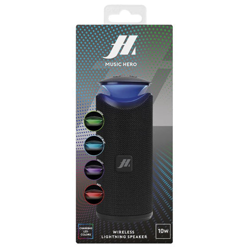 MALIBU 10W WIRELESS SPEAKER, BLACK-MUSIC HERO