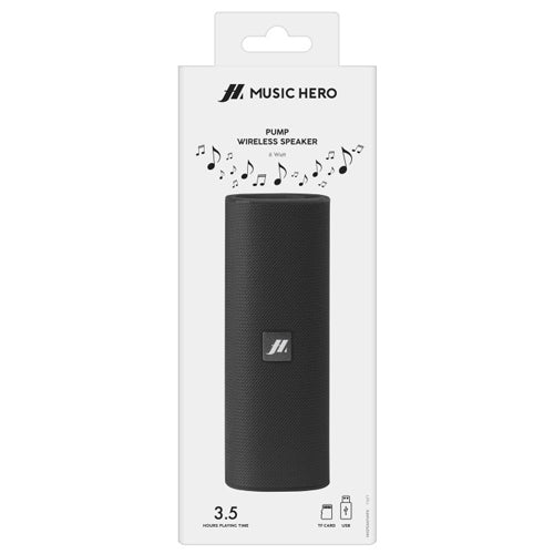 PUMP 6W WIRELESS SPEAKER, BLACK - MUSIC HERO