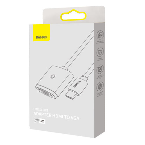 BASEUS LITE SERIES HDMI TO VGA ADAPTER WHITE WKQX010002