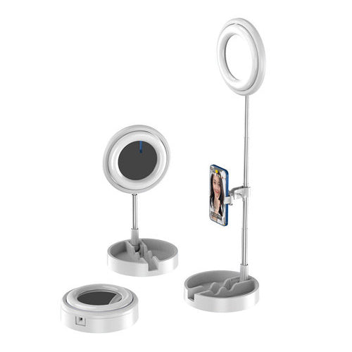 PHONE MOUNT FOR LIVE STREAMING YOUTUBE TIKTOK INSTAGRAM VIDEO RECORDING SET LED SELFIE RING LIGHT FLASH 1TMJ WHITE