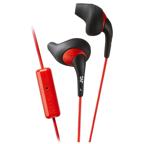 GUMY SPORT HA-ENR15-AA WIRED EARPHONES, RED & BLACK-JVC