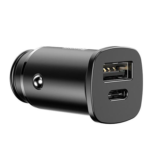UNIVERSAL SMART CAR CHARGER PPS USB QUICK CHARGE 4.0 QC 4.0 AND USB-C PD 3.0 SCP BLACK - BASEUS