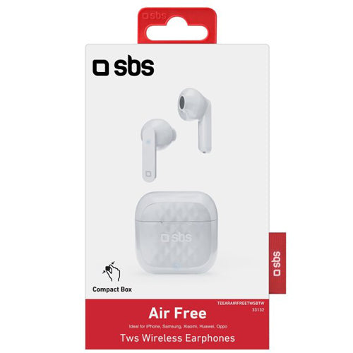 EARBUDS AIR FREE TWS, WHITE -SBS