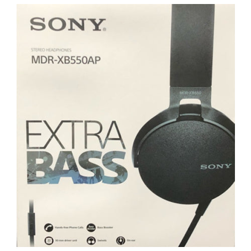 WIRED EXTRA BASS MDR-XB550AP HEADPHONES, BLACK-SONY