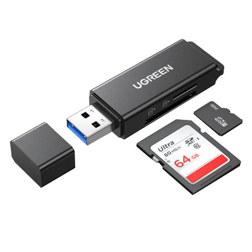 LECTEUR DE CARTE MEMOIRE USB 3.0 TF/SD NOIR-UGREEN
