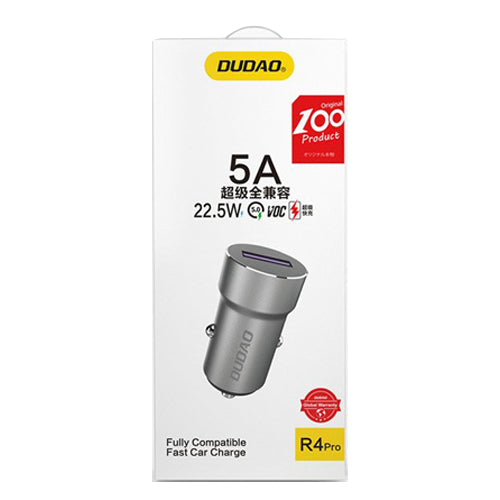 R4PRO USB CAR CHARGER QUICK CHARGE 3.0 5A 22.5 W GRAY -DUDAO