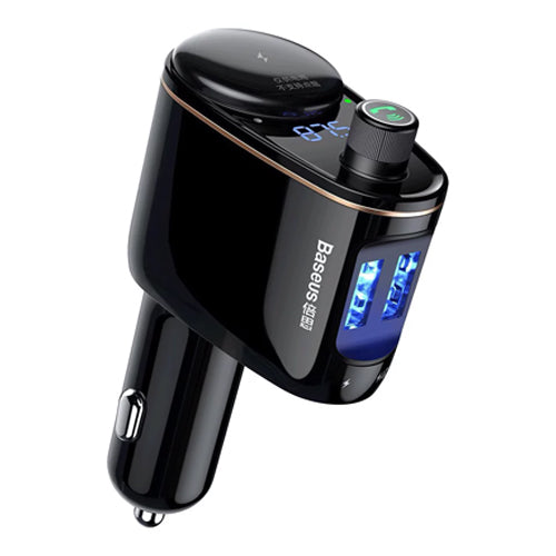 BLUETOOTH FM TRANSMITTER CAR CHARGER MP3 2X USB 3.4A CCALL-RH01 BLACK - BASEUS