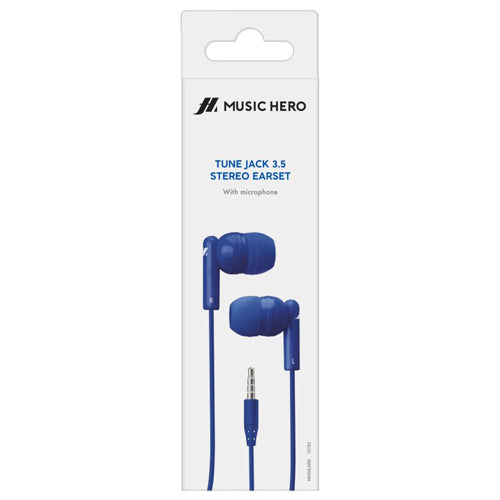 WIRED TUNE HEADPHONES WITH 3.5MM JACK, BLUE-MUSIC HERO