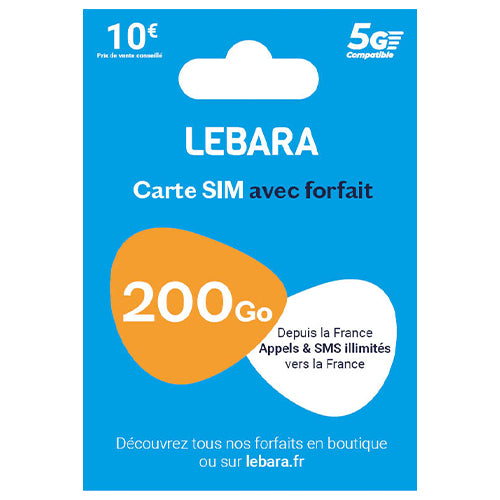 CARTE SIM LEBARA PASS NATIONAL S 10€