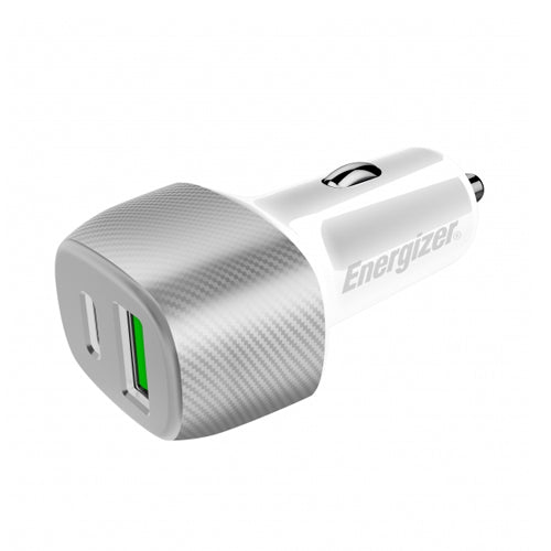 ENERGIZER CAR CHARGER 38W PD QC3 WHITE/SILVER