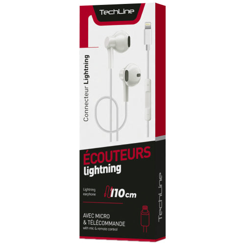 ECOUTEUR LIGHTNING BLUETOOTH TECH LINE BLANC