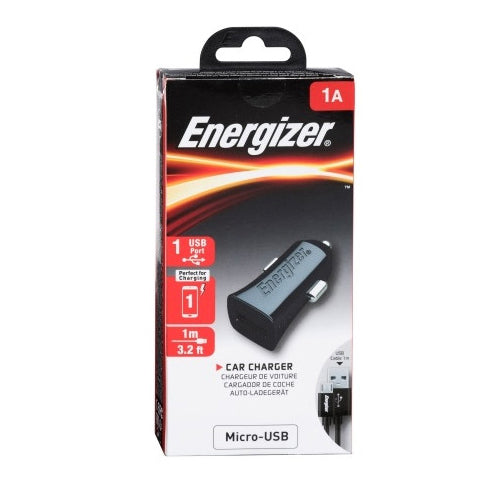 ENERGIZER CAR CHARGER 1A + MICRO USB CABLE BLACK