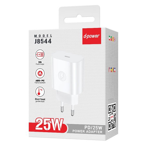 D-Power Type C Socket 25W PD White J8544