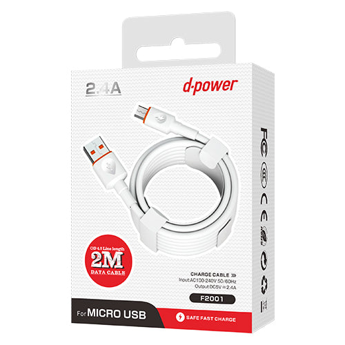 D-Power Micro USB Cable 2m 2.4A F2001