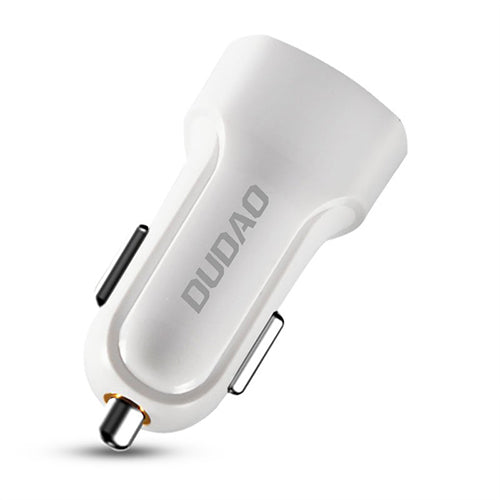 DUDAO CAR KIT CHARGER 2X USB 2.4A + 3IN1 USB CABLE (LIGHTNING / TYPE C / MICRO USB) WHITE