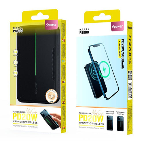 D-Power Power Bank 5000 MAH Mag Safe magnetic P8800