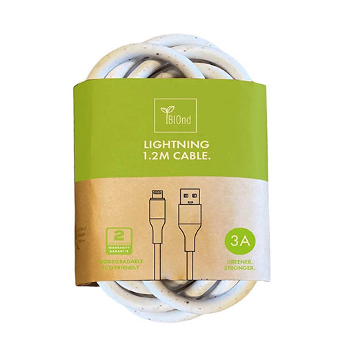 EASY TO GO GREEN CABLE USB-A LIGHTNING 1M BLANC