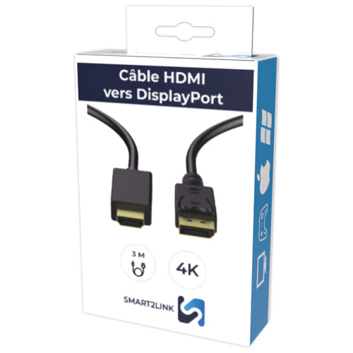 CABLE HDMI VERS DISPLAYPORT - 3M SMART 2 LINK